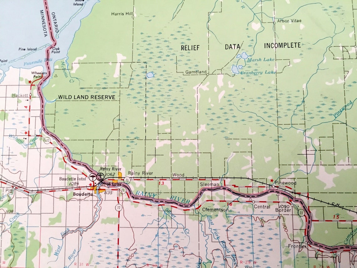 Antiguo Roseau Minnesota 1954 US Geological Survey Mapa Etsy