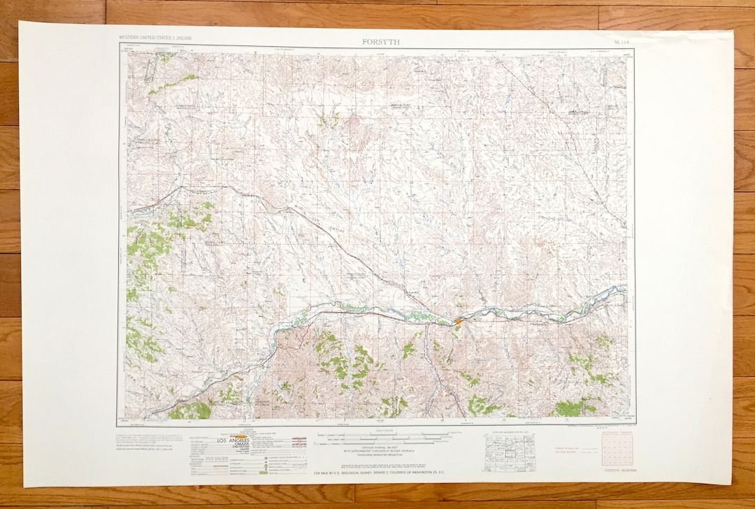 Antique Forsyth Montana 1958 US Geological Survey Topographic Etsy France