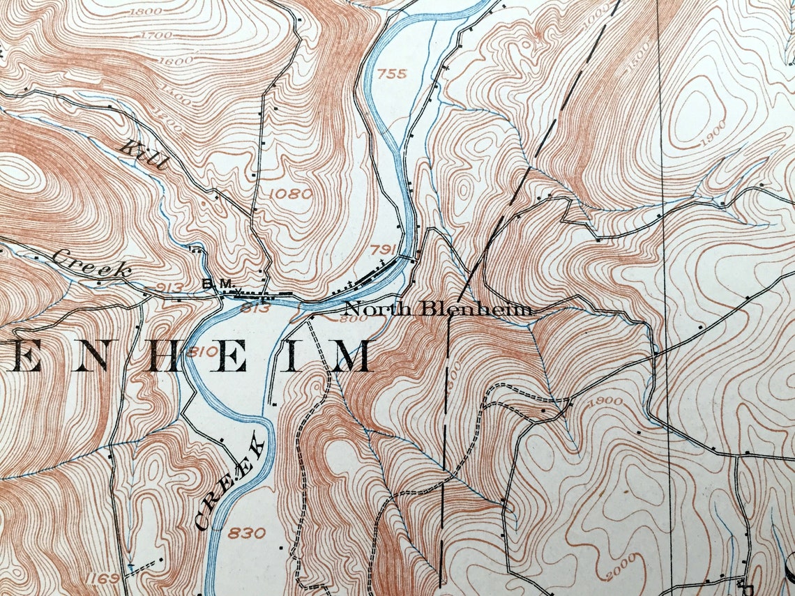 Antique Gilboa New York 1903 US Geological Survey Topographic Etsy