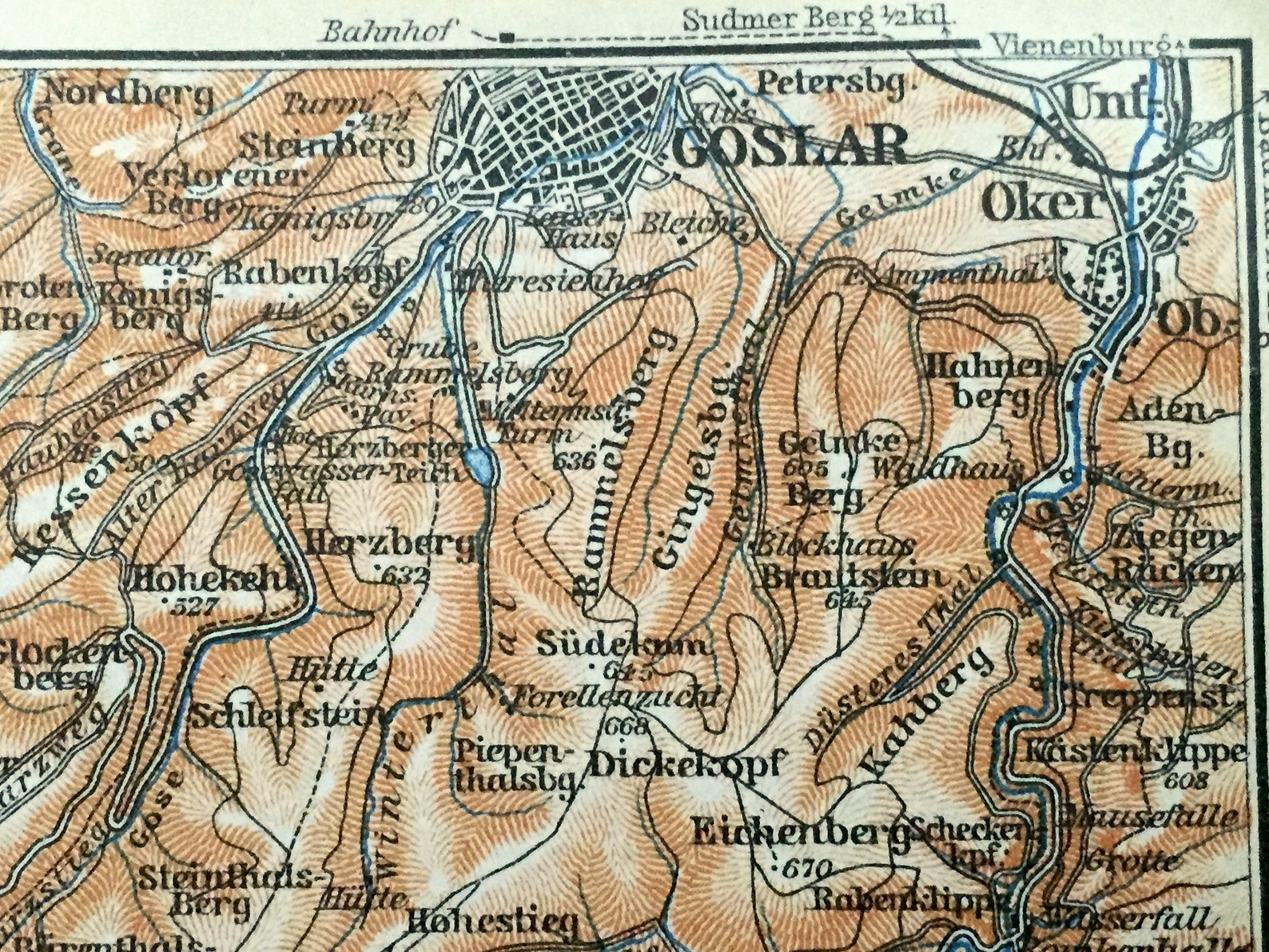 Antique 1925 Goslar Germany Map from Baedekers Guide Atlas | Etsy