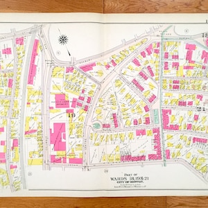 Antik 1906 Brookline & Roxbury, Massachusetts Karte von GW Bromley Atlas – Boston, Suffolk County, Mission Hill, Fort Hill Jon Eliot Square