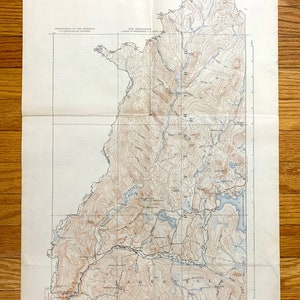 Antique Pittsburg, New Hampshire 1927 US Geological Survey Topografische kaart - Clarksville, Happy Corner, Indian Stream, Connecticut Lake, NH
