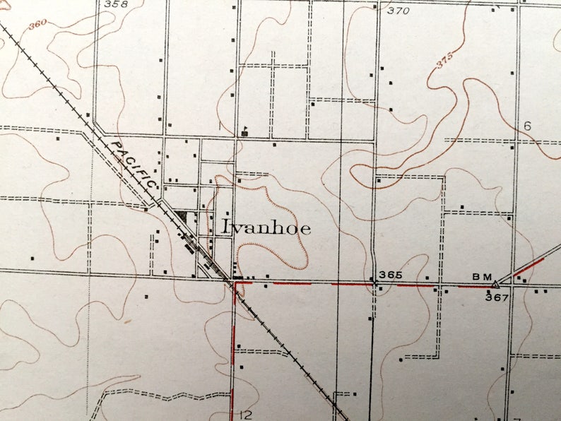 Antique Ivanhoe California 1926 US Geological Survey Etsy