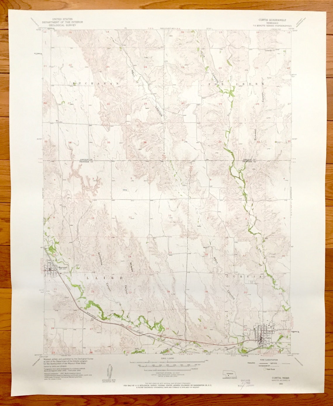 Antique Curtis Nebraska 1956 US Geological Survey Topographic Etsy