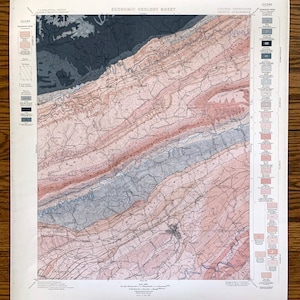 Antique Bristol, Tennessee 1899 US Geological Survey Topografische Kaart – Wise, Scott, Washington Sullivan Russell County Blountville, VA TN