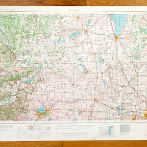 Antike Madison, Wisconsin 1957 US Geologische Übersicht Topographische Karte - Milwaukee, Wauwatosa, West Allis, Fond Du Lac, Portage, Beaver Dam WI