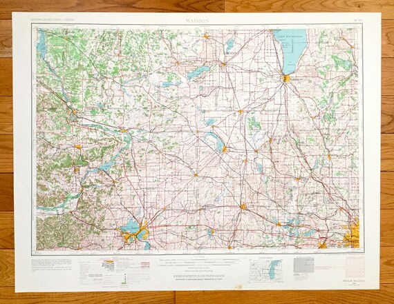 ラジオ・コンポ Vintage Memtek MAP-2100Sony Antique Madison, Wisconsin 1957 US Geological Survey Topographic