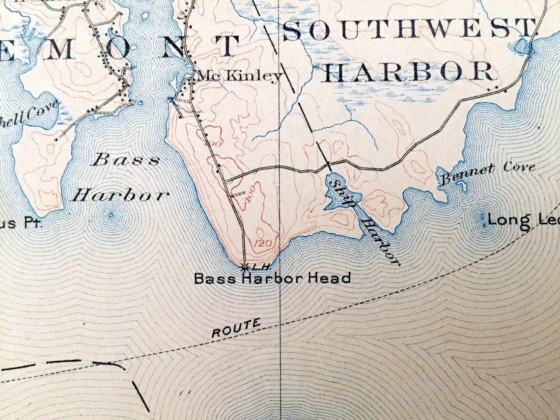 Antique Swan's Island Maine 1904 US Geological Survey Etsy