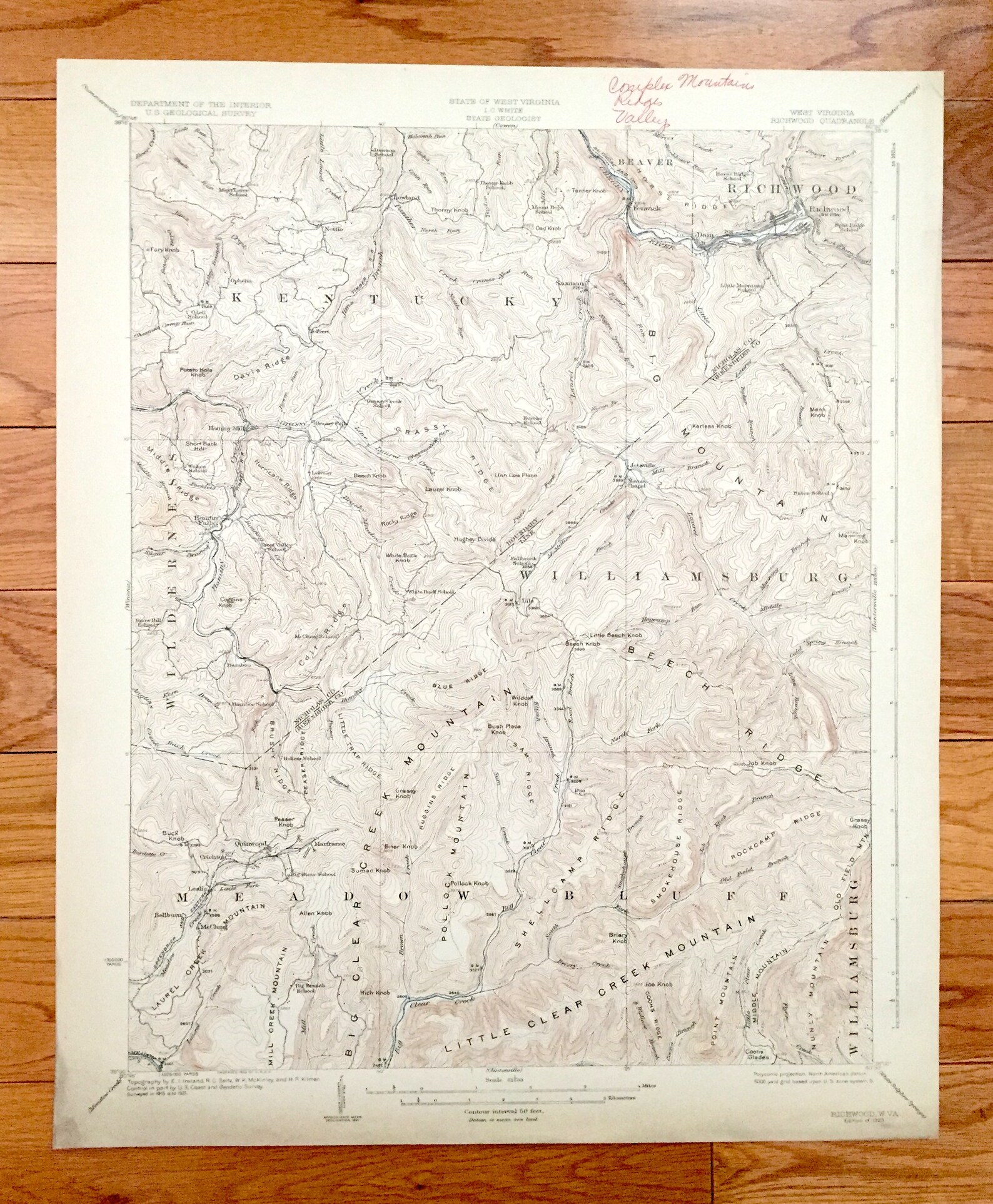 Antique Richwood West Virginia 1923 US Geological Survey Etsy