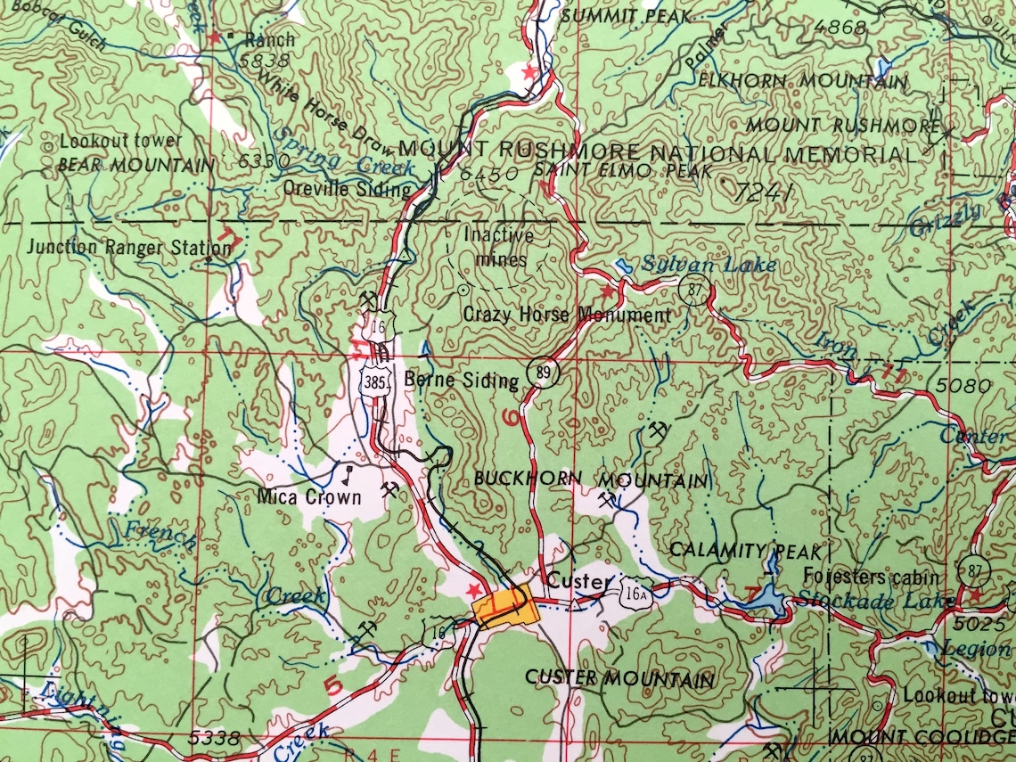 Antique Hot Springs South Dakota 1955 US Geological Survey Etsy