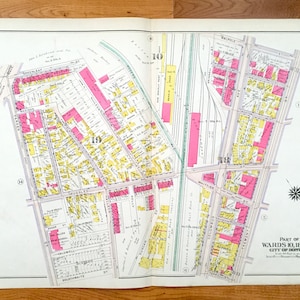 Antike 1906 Brookline, Massachusetts Karte von GW Bromley Atlas – Roxbury, Boston, Suffolk County, Mission Hill, Northeastern, Wentworth