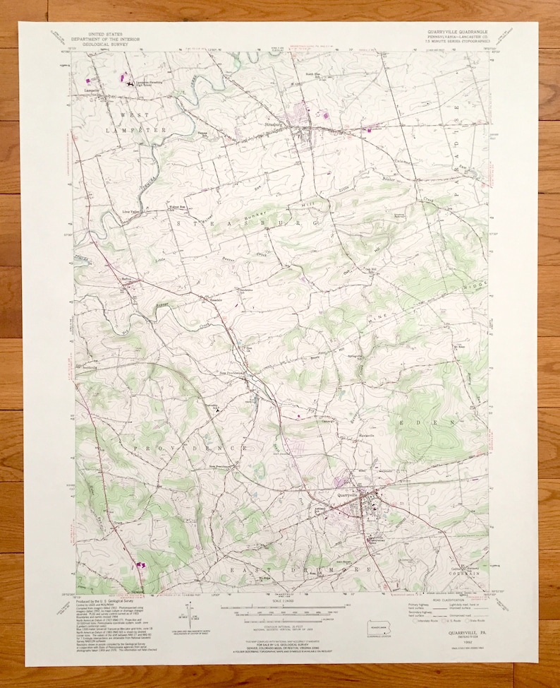 Antique Quarryville Pennsylvania 1992 US Geological Survey Etsy