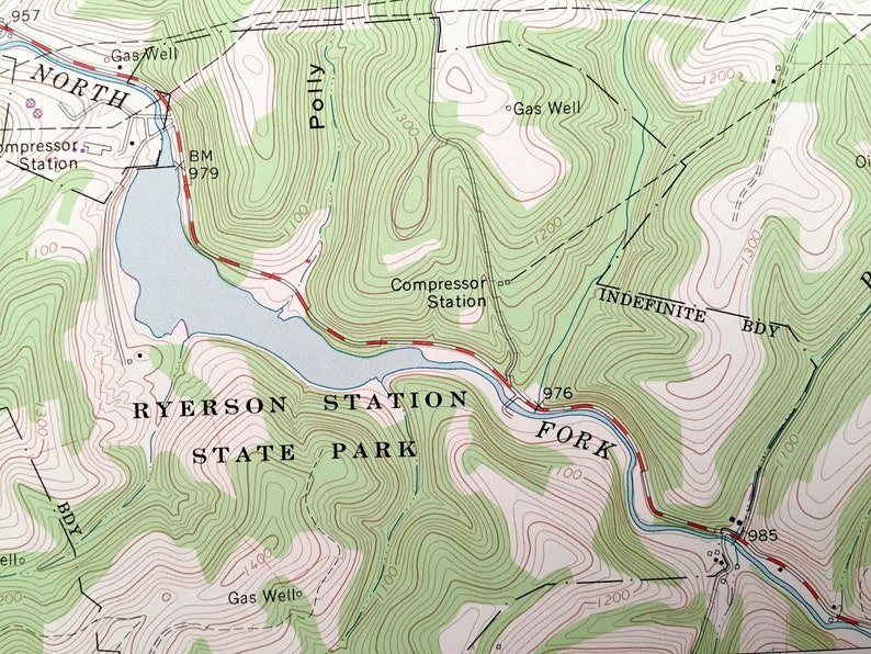 Antique Wind Ridge, Pennsylvania 1964 US Geological Survey Topographic ...