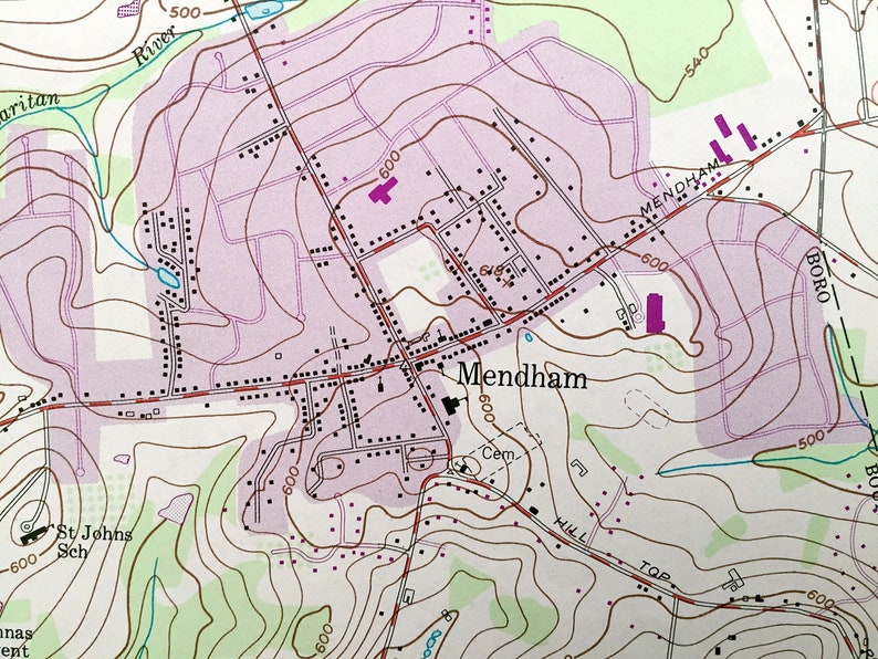 Antique Mendham New Jersey 1954 US Geological Survey Etsy