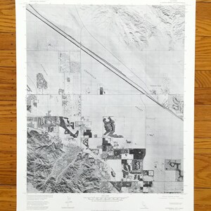 Antique Cathedral City, Californie, 1975 Carte orthophotographique du Service géologique des États-Unis – Palm Springs, Thousand Palms Rancho Mirage Vallée de Coachella, Californie