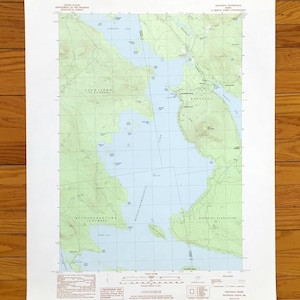 Antique Mooselookmeguntic Lake, Maine 1984 US Geological Survey Topographic Map – Oxford, Franklin County, Rangeley Lake, Oquossoc, ME