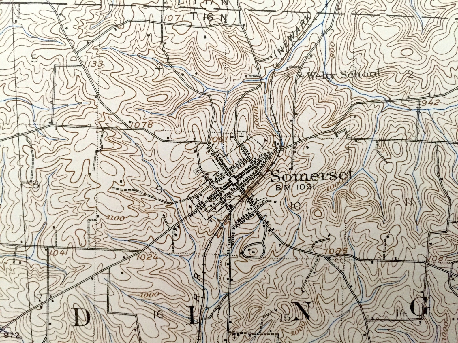 Antique Thornville Ohio 1909 US Geological Survey Topographic Etsy