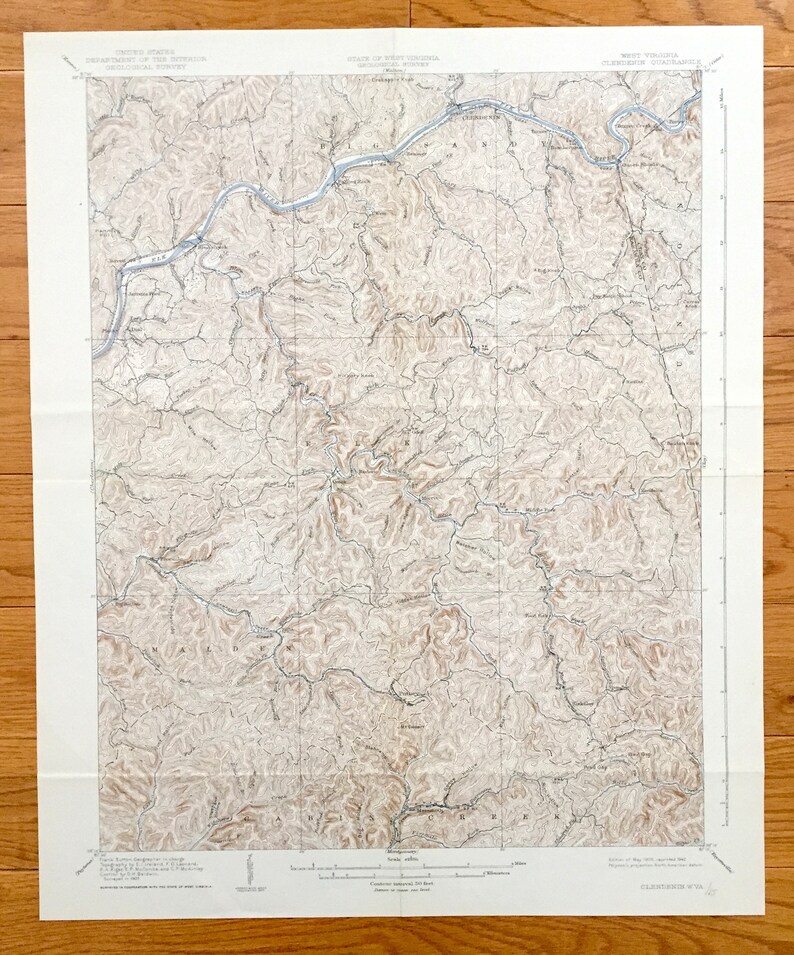 Antique Clendenin West Virginia 1909 US Geological Survey Etsy