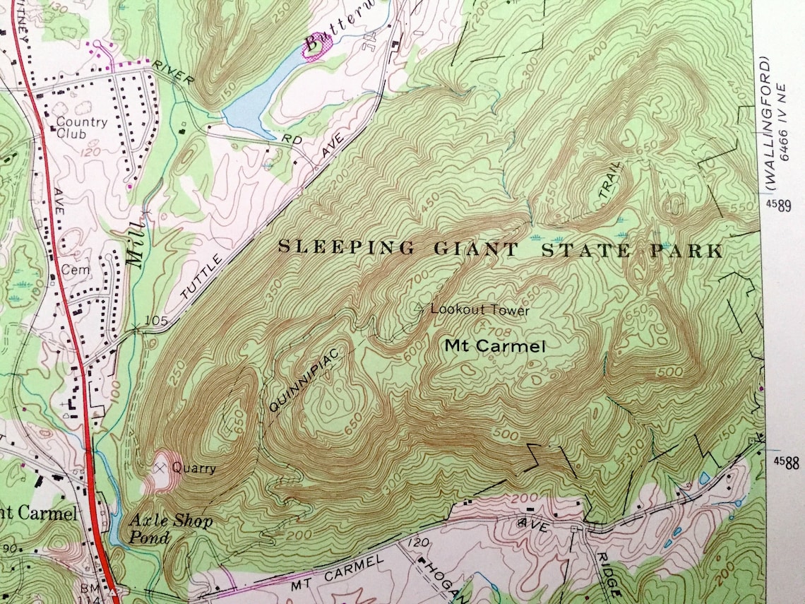 Antique Mount Carmel Connecticut 1967 US Geological Survey Etsy