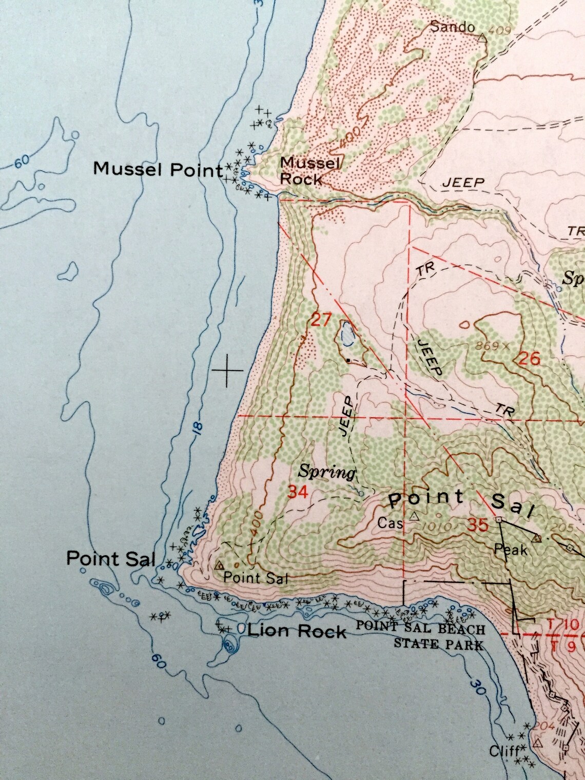 Antique Point Sal, California 1959 US Geological Survey Topographic Map ...