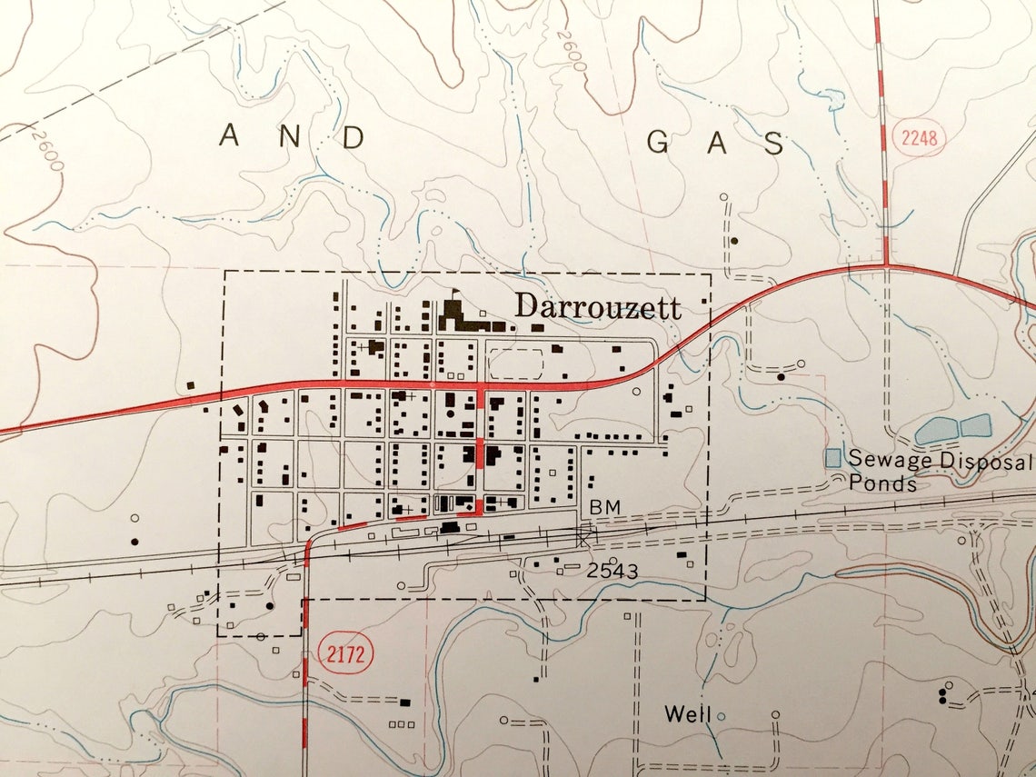 Antique Darrouzett Texas 1972 US Geological Survey Etsy