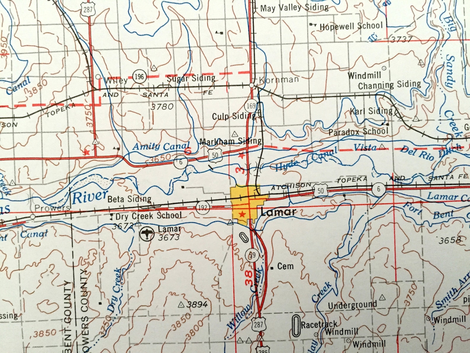 Antique Lamar Colorado 1954 US Geological Survey Topographic Etsy