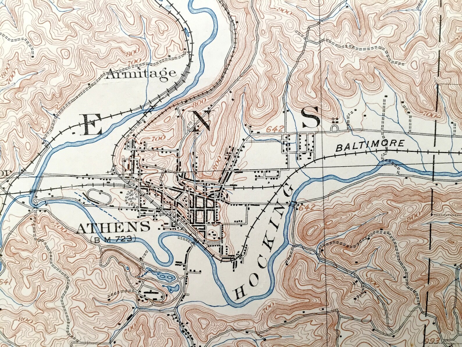 Antique Athens Ohio 1903 US Geological Survey Topographic Map Etsy
