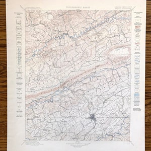 Mapa topográfico antigo do Pesquisa Geológica dos EUA de Bristol, Tennessee, 1899 - Wise, Scott, Washington Sullivan Russell County Blountville, VA TN