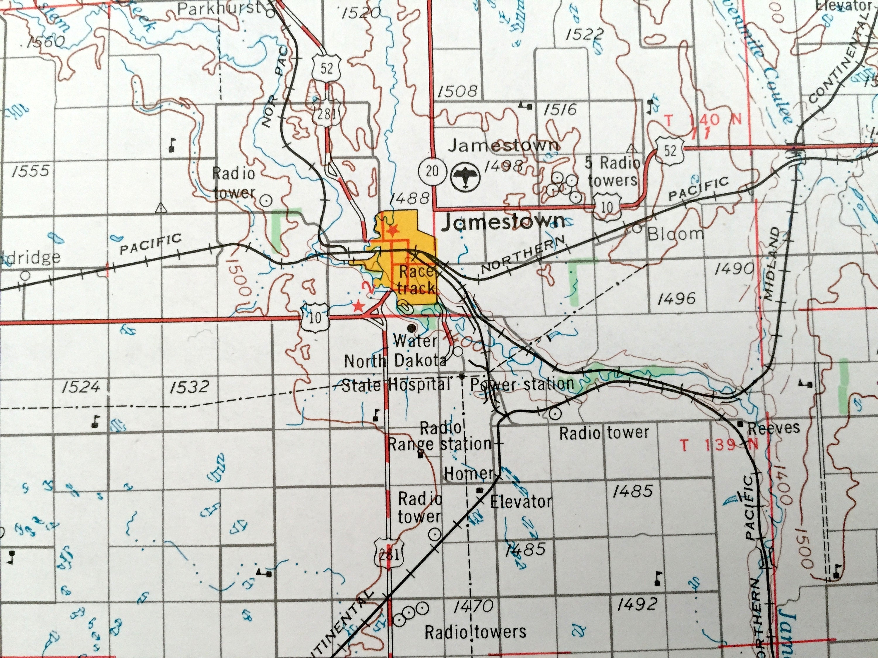 Antique Jamestown North Dakota 1954 US Geological Survey Etsy