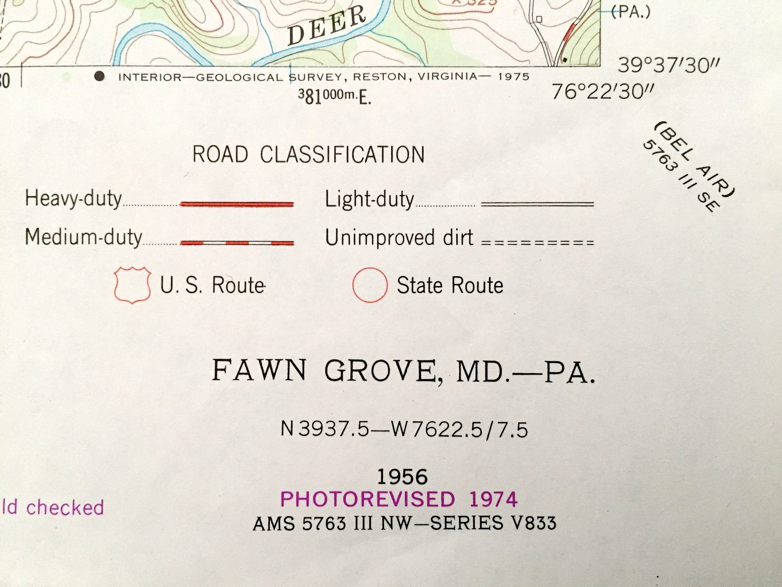 Antique Fawn Grove Pennsylvania 1956 US Geological Survey Etsy