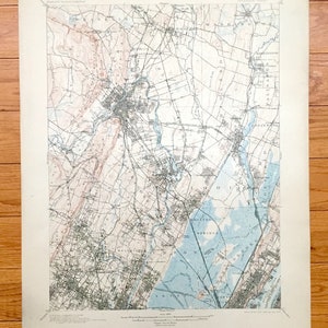 Antique Paterson, New Jersey 1903 US Geological Survey Topographic Map – Clifton, Passaic, Rutherford Hackensack Montclair Bergen Teaneck NJ