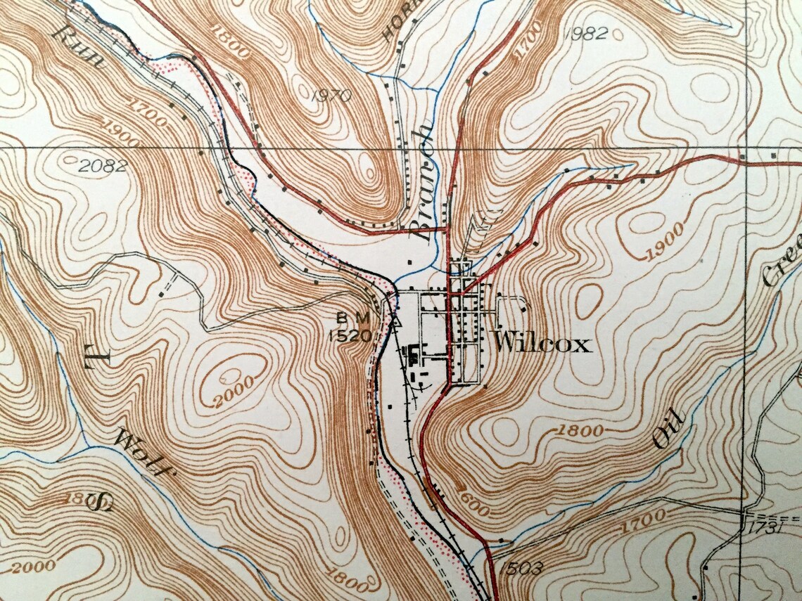 Antique Mount Jewett Pennsylvania 1940 US Geological Survey Etsy