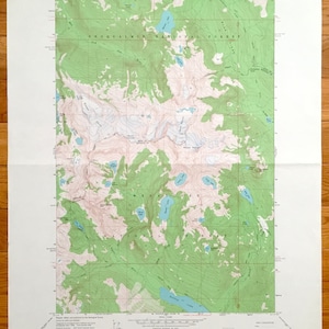 Antique Mount Daniel, Washington 1965 Mapa topográfico del Servicio Geológico de los Estados Unidos – King, Condado de Kittatas, Wenatchee, Snoqualmie National Forest WA