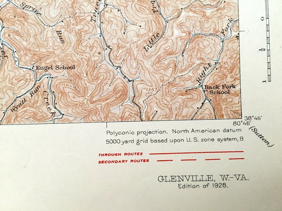 Antique Glenville West Virginia 1928 US Geological Survey Etsy