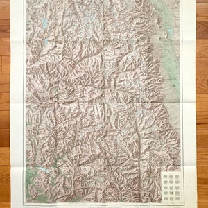 Antique Sequoia & Kings Canyon National Park, California 1958 US Geological Survey Toographic Map – Owens, Kaweah, Sierra, Mount Whitney CA