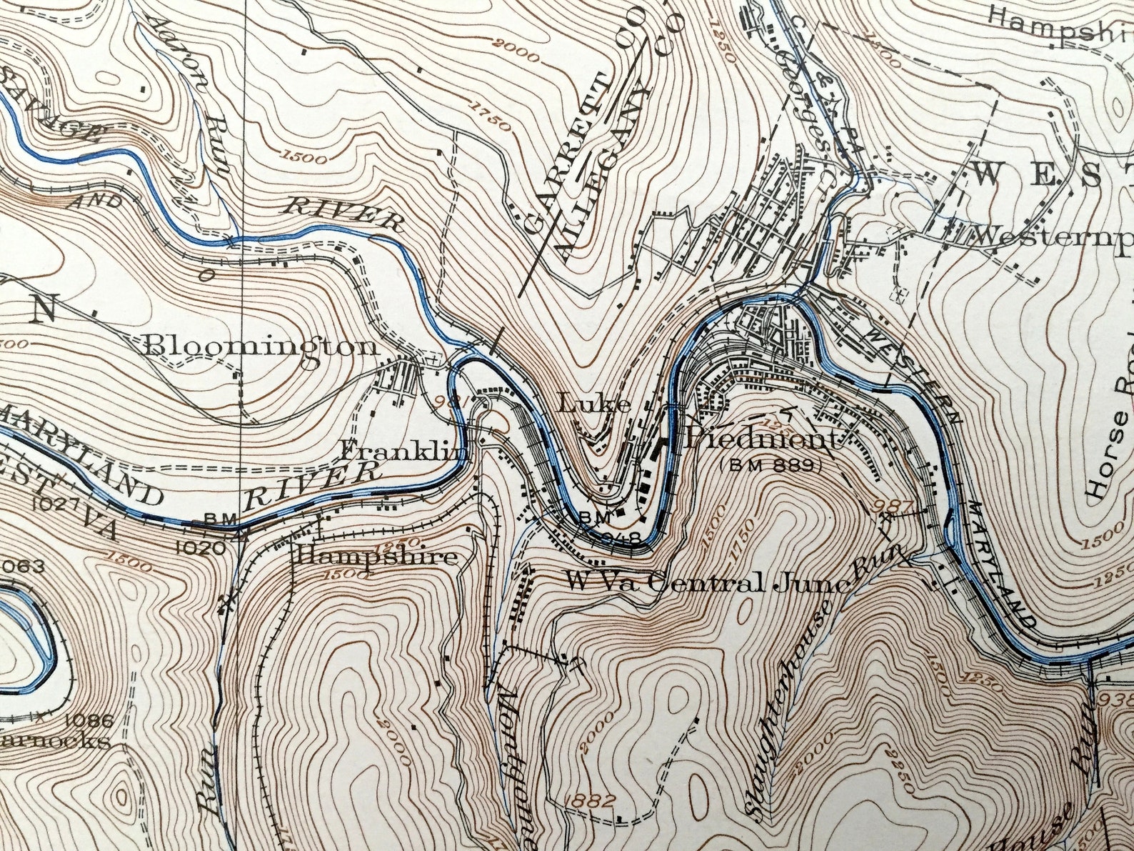 Antique Elk Garden West Virginia 1922 US Geological Survey Etsy