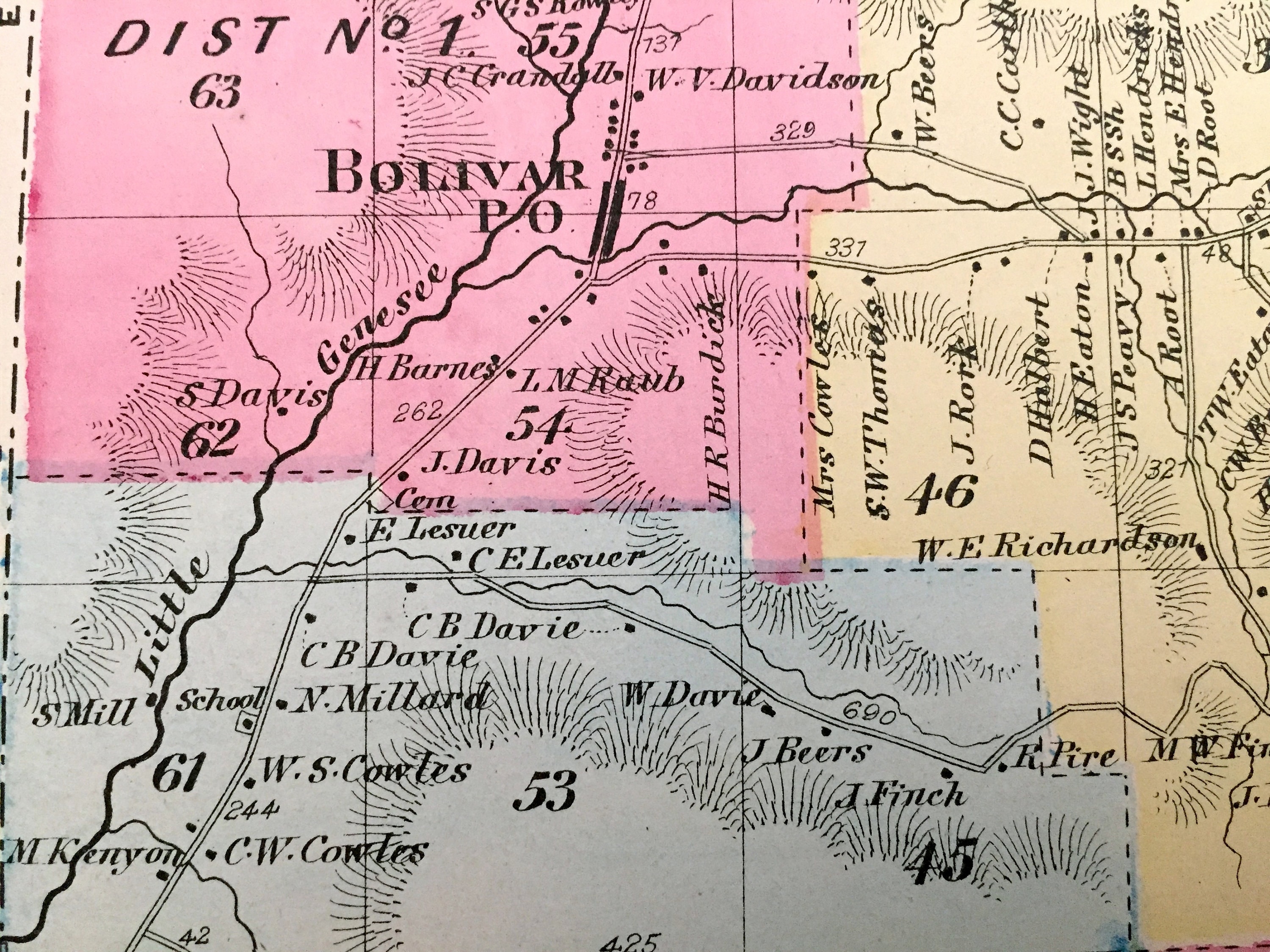 Antique 1869 Bolivar New York Map From D.G. Beers Atlas of Etsy UK