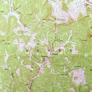 Antique Newton, West Virginia 1966 US Geological Survey Topographic Map Roane, Kanawha, Clay County, Henry, Ovapa, Pigeon, Wallback, WV image 7