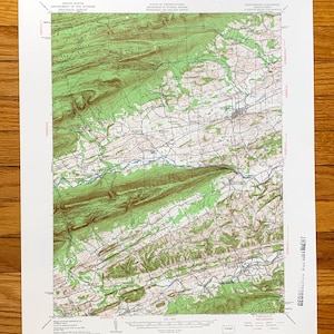 Antique Mifflinburg, Pennsylvanie, 1953 Carte topographique du Service géologique des États-Unis - Union, comté de Snyder, calcaire, Buffalo, Franklin, castor, Pennsylvanie