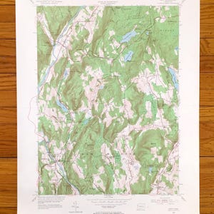 Antike Kent, Conneticut 1955 US Geologische Dienst Topographische Karte - Housatonic River, New Milford, Sherman, Warren, Litchfield County, CT