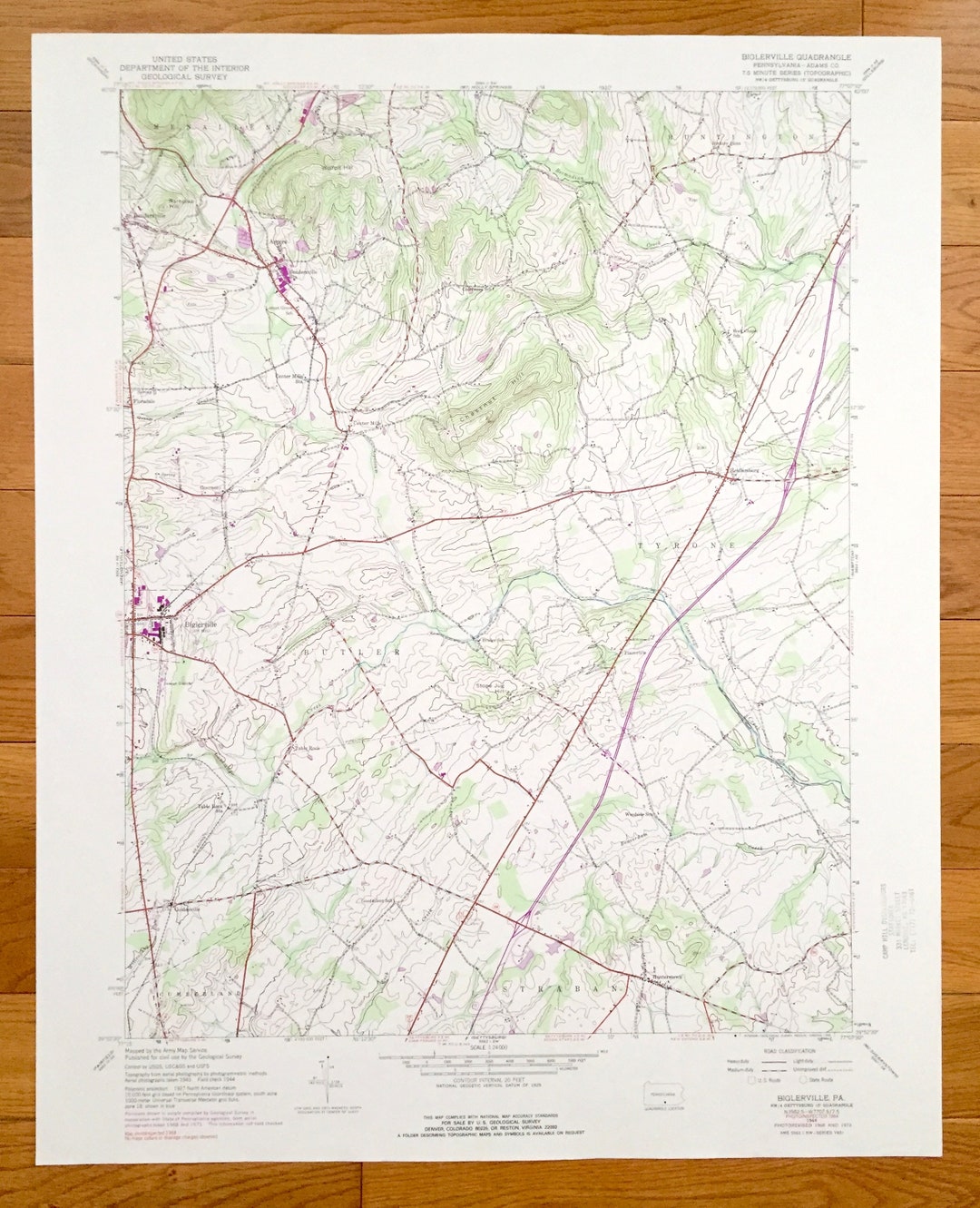 Antique Biglerville Pennsylvania 1944 US Geological Survey Etsy UK