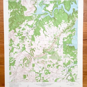 Antique Wizard Wells, Texas 1960 US Geological Survey Topographic Map – Jack, Wise County, Vineyard, Lake Bridgeport, Steele Island