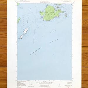 Ancienne carte topographique de Cross Island, Maine 1949 US Geological Survey - comté de Washington, Machiasport, Cutler, golfe du Maine, ME