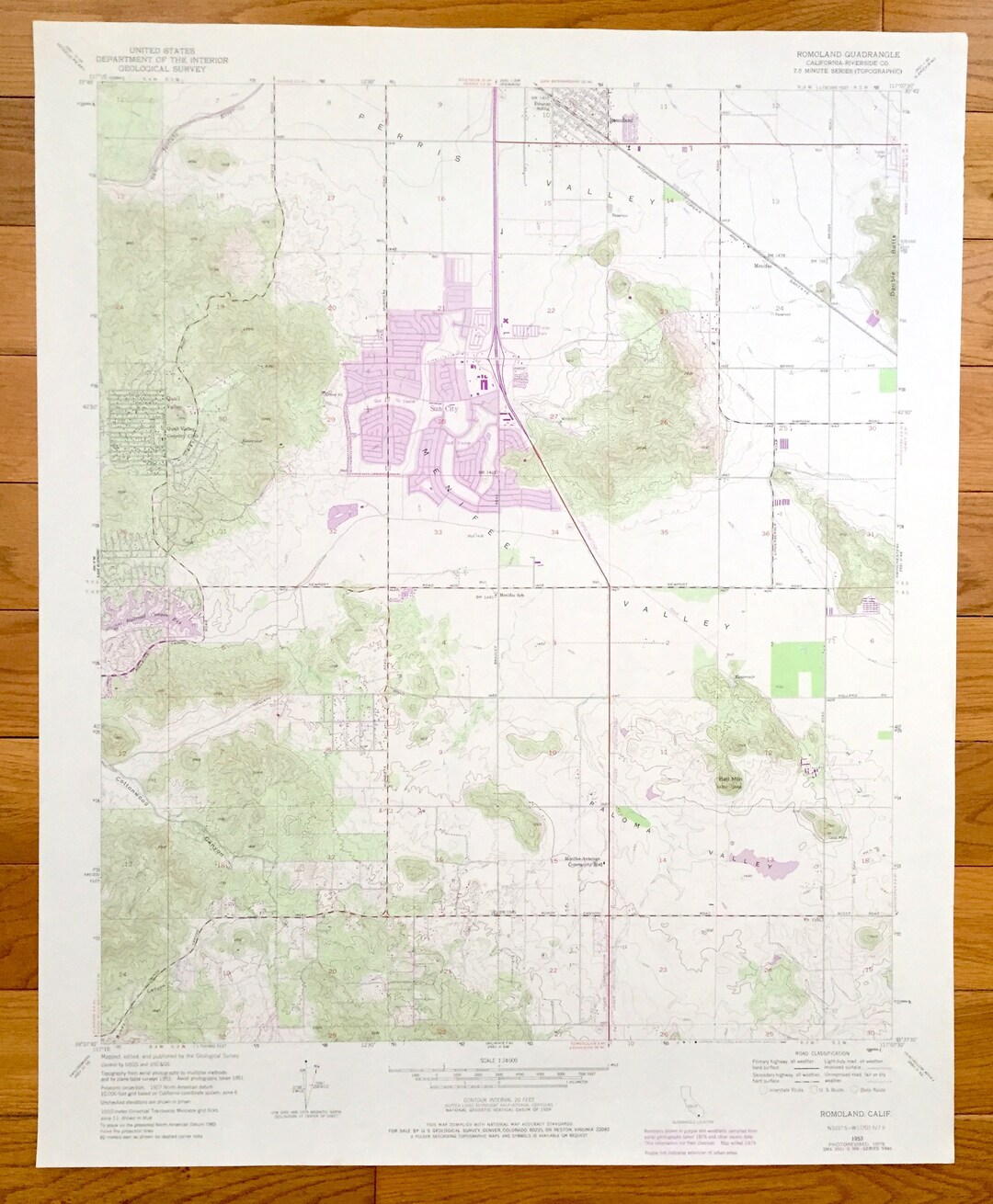 Antique Romoland California 1953 US Geological Survey Etsy