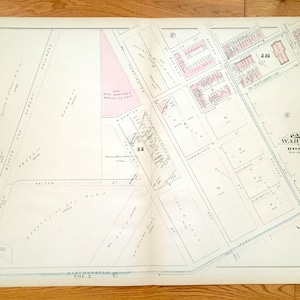 Antik 1883 Back Bay West, Boston, Massachusetts Karte von G.W. Bromley Atlas – Columbus, Berklee School, Aufklärer, Christ Scientist, MA