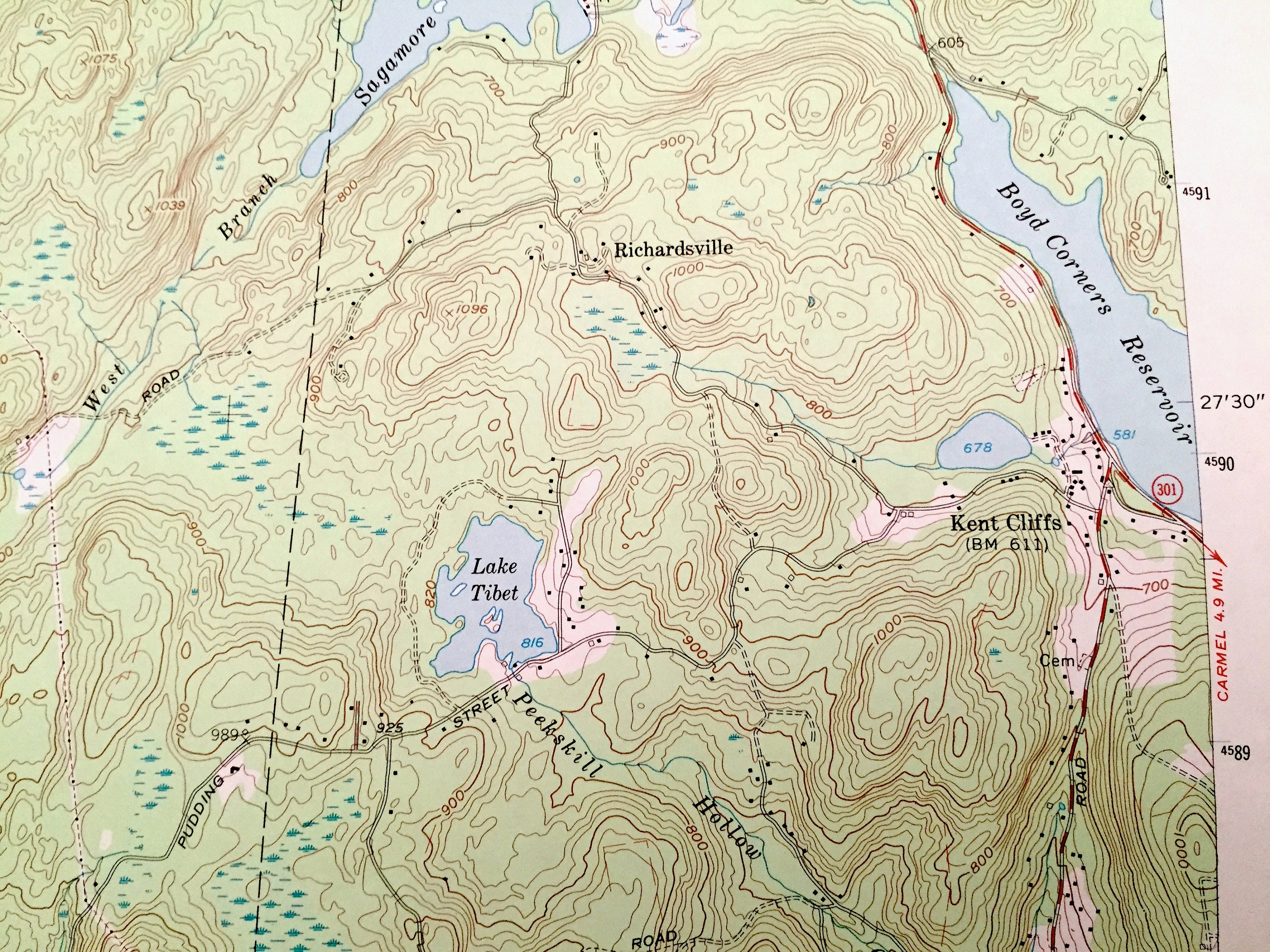 Antique Oscawana Lake New York 1956 US Geological Survey Etsy