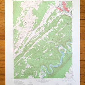 Antique Huntingdon, Pennsylvania 1963 US Geological Survey Topographic Map - Huntingdon County, Porter, Walker, Smithfield, Juniata, PA