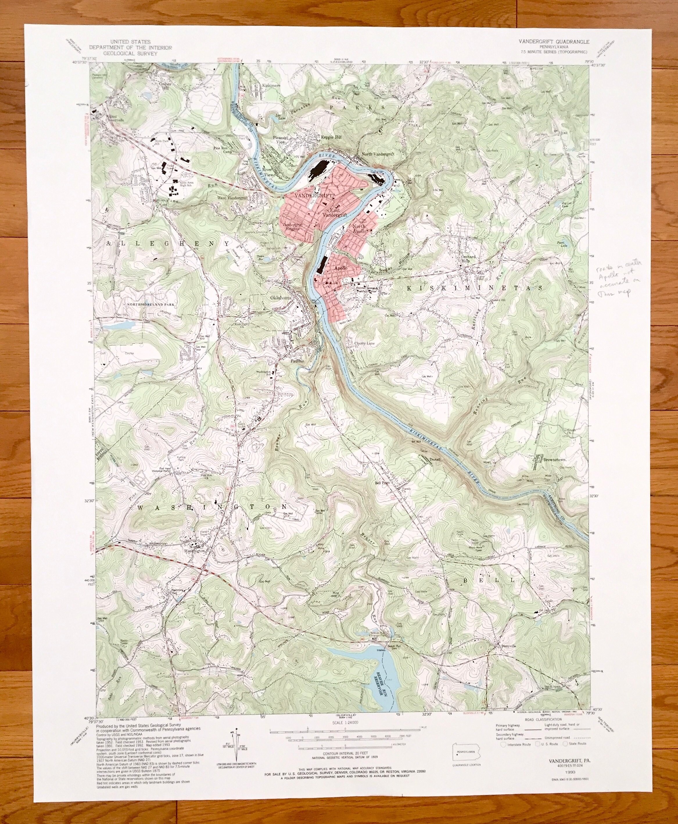 Antique Vandergrift Pennsylvania 1993 US Geological Survey Etsy