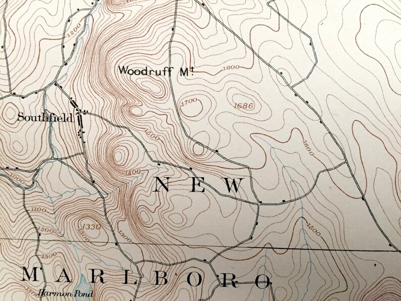 Antique Sandisfield Massachusetts 1897 US Geological Survey Etsy