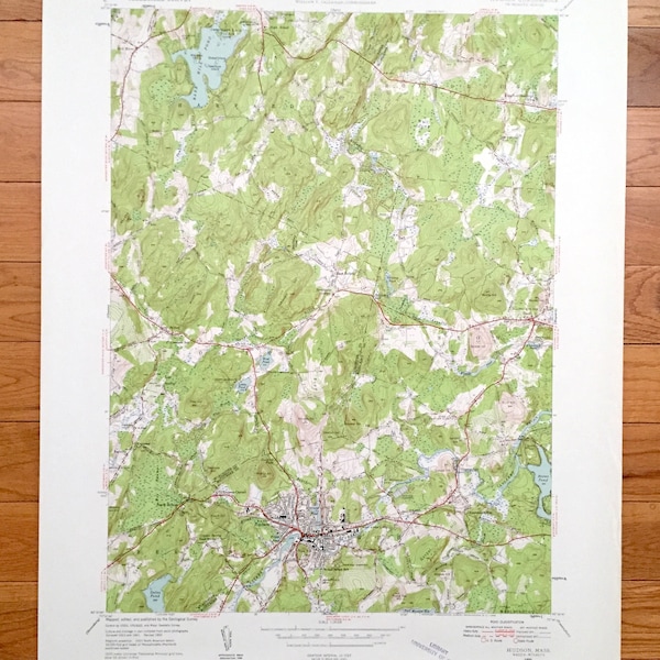 Antique Map of Worcester Ma Etsy